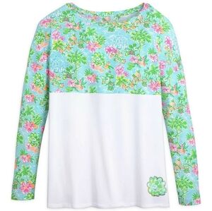 Disney X Lilly Pulitzer Floral Blue and White Long Sleeve Top